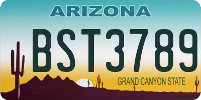 AZ license plate BST3789