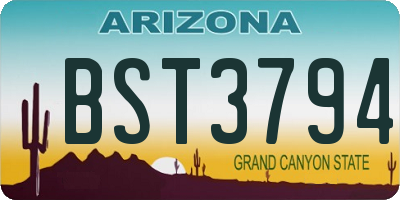 AZ license plate BST3794
