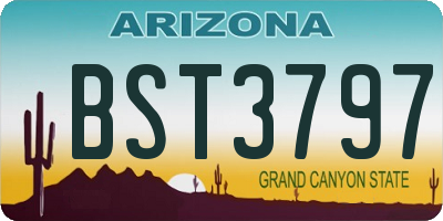 AZ license plate BST3797