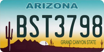 AZ license plate BST3798