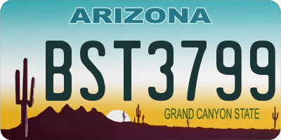 AZ license plate BST3799