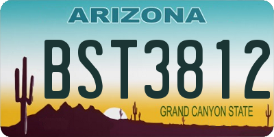 AZ license plate BST3812