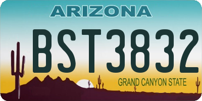 AZ license plate BST3832