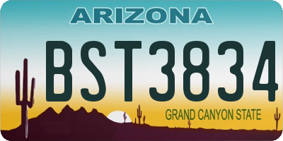 AZ license plate BST3834