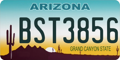 AZ license plate BST3856