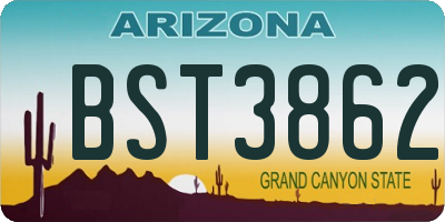 AZ license plate BST3862