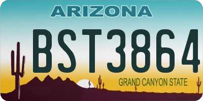 AZ license plate BST3864