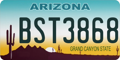 AZ license plate BST3868