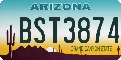 AZ license plate BST3874