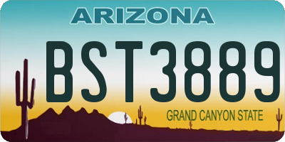 AZ license plate BST3889