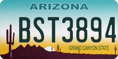 AZ license plate BST3894