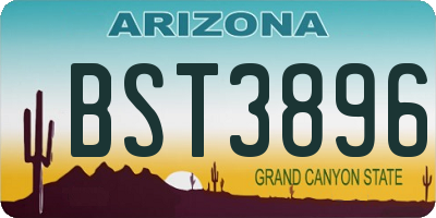 AZ license plate BST3896