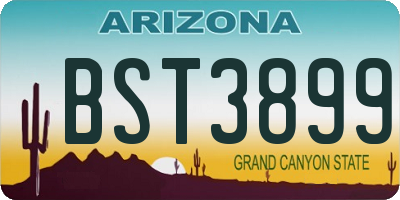 AZ license plate BST3899