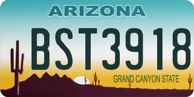 AZ license plate BST3918