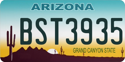 AZ license plate BST3935