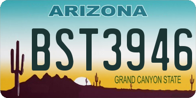 AZ license plate BST3946