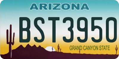 AZ license plate BST3950