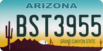 AZ license plate BST3955