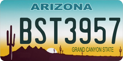 AZ license plate BST3957