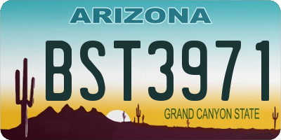 AZ license plate BST3971