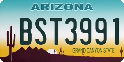 AZ license plate BST3991