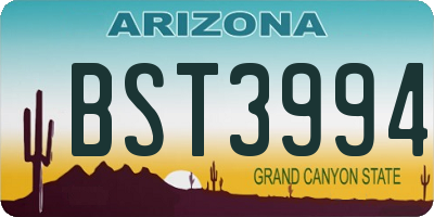 AZ license plate BST3994