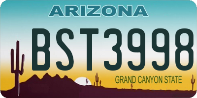 AZ license plate BST3998