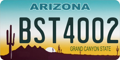 AZ license plate BST4002