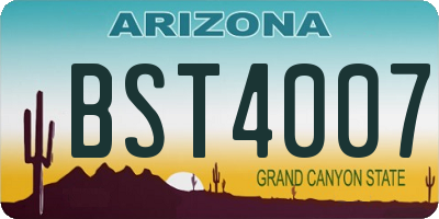 AZ license plate BST4007