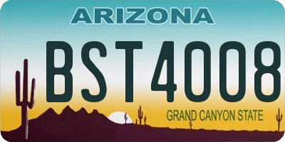 AZ license plate BST4008
