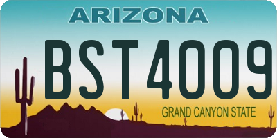 AZ license plate BST4009