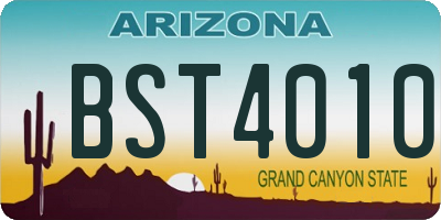 AZ license plate BST4010