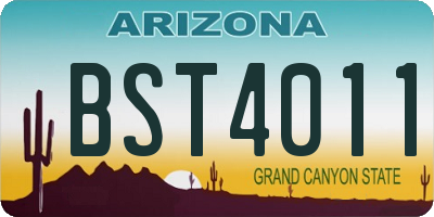 AZ license plate BST4011