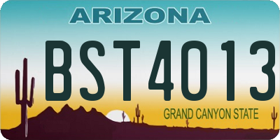 AZ license plate BST4013