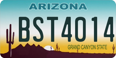 AZ license plate BST4014