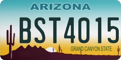 AZ license plate BST4015