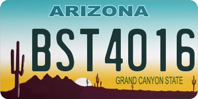 AZ license plate BST4016