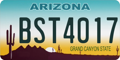 AZ license plate BST4017