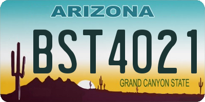 AZ license plate BST4021