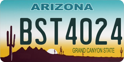 AZ license plate BST4024