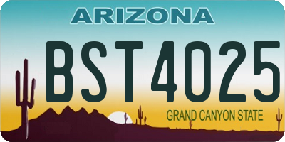 AZ license plate BST4025