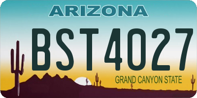 AZ license plate BST4027