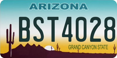 AZ license plate BST4028