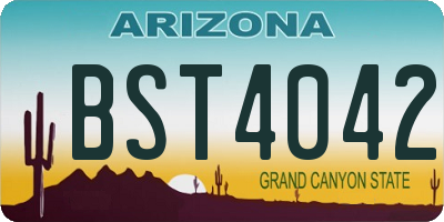 AZ license plate BST4042