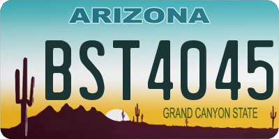 AZ license plate BST4045