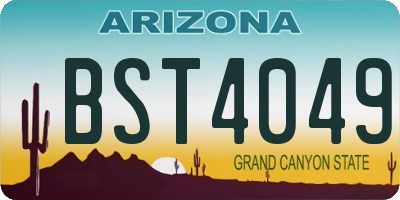 AZ license plate BST4049