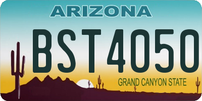 AZ license plate BST4050