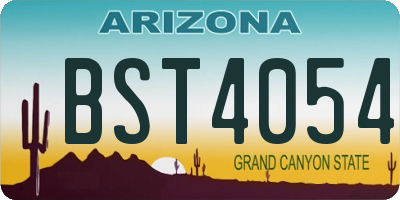 AZ license plate BST4054