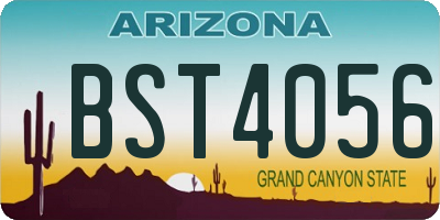 AZ license plate BST4056