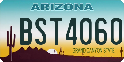 AZ license plate BST4060